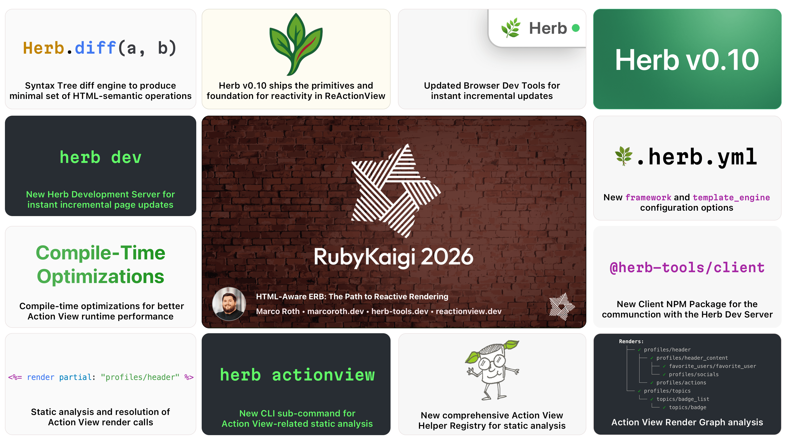 Herb v0.10 Feature Summary